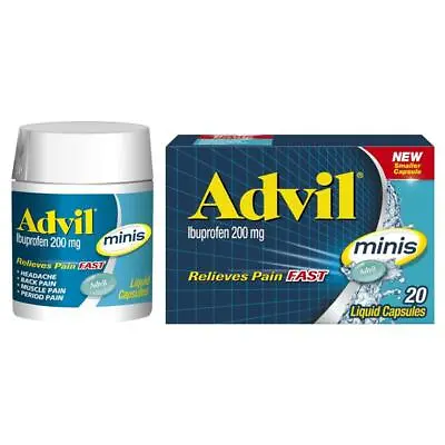 $19.95 • Buy Advil Ibuprofen 200mg Minis Liquid Capsules Relieves Pain Fast 20 Pack