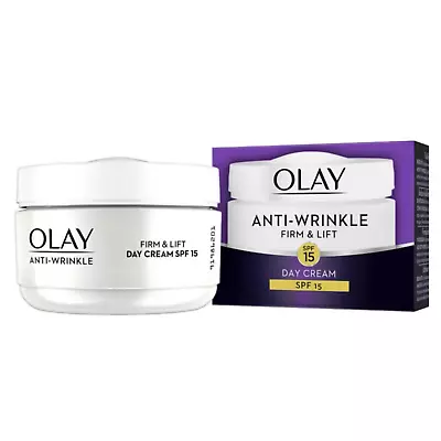 Olay Anti-Wrinkle Firm & Lift Anti-Aging SPF 15 Day Cream 50ml NEW PACK • £8.99