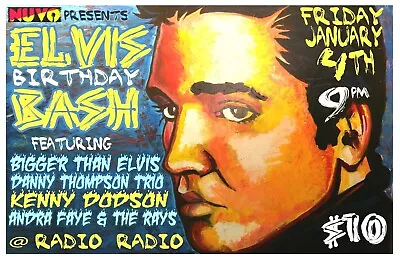 ELVIS TRIBUTE5 Concert Poster Gig Poster Indianapolis  • $9.89