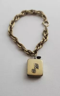 Vintage Gold Tone Bracelet With Music Box Charm • $54.90