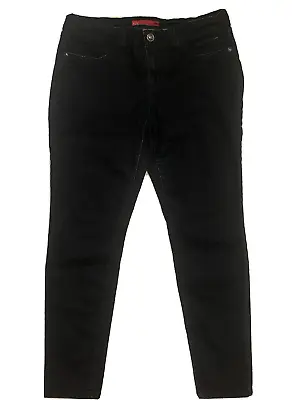 Euc Elle Skinny Dark Blue Rinse Distressed Stretch Jeans Mid Rise Size 12 (r) • $19.95