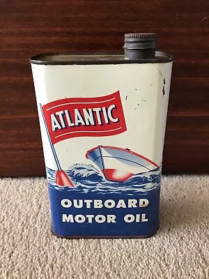 Vintage ATLANTIC Outboard Motor Oil SAE 20W-40 FULL 1-Quart Can • $95