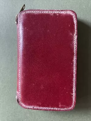 Vintage Red Cowhide “Koin-Bank” Zippered Change Purse Wallet Coin Holder • $11