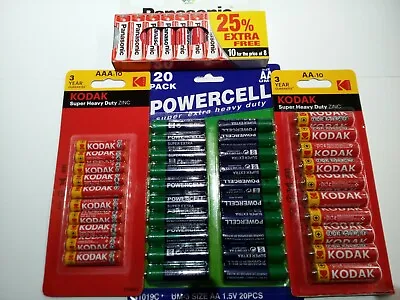 KodakPanasonic Duracell JCB AA AAA AAAA Etc & 9v PP3 & Button Batteries • £4.15