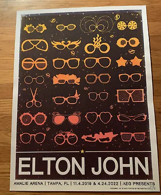 Elton John Rare Tampa #32/40 Farewell  Poster Silk Screen Mint Condition 4/24/22 • $210