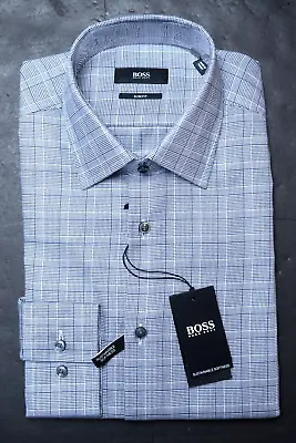 Hugo Boss Men's Jango Slim Fit Sustainable Softness Cotton Dress Shirt 38 15 • $64.79