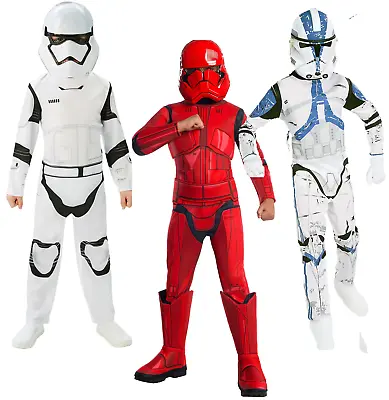 Stormtrooper Boys Costume Star Wars Licensed Fancy Dress Outfit Kids + Mask • £28.99