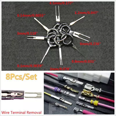 8Pcs Car Terminal  Removel Key Pin Wiring Connector Fast Extractor Puller Tools • $16.52