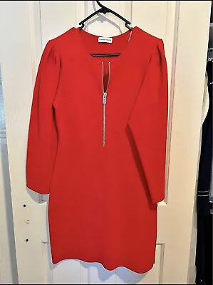 $98 • Buy Red Scanlan Theodore Crepe Knit Dress Size Medium