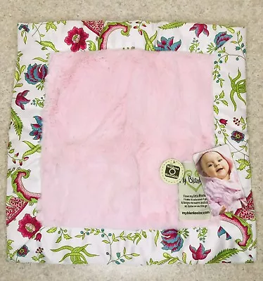 My Blankee By Luca Charles Baby Blanket Pink Minky Fleece Satin Trim ~USA Made~ • $39.99