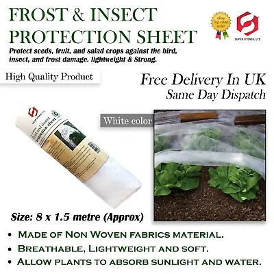 Plant Cover Frost & Insect Protective Fleece Transparent Sheet Roll Garden Plant • £7.49
