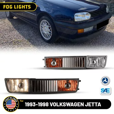 Pair Fog Lights For 1993-1998 Volkswagen MK3 Golf Jetta Cabrio Bumper Lamps • $48.99