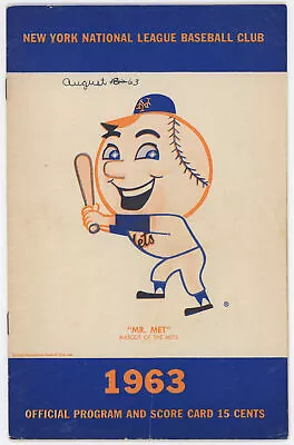 1963 Scorecard Mets (8/18/63 Vs Dodgers)  689243 • $49
