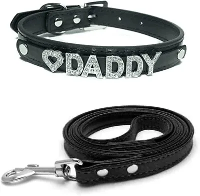 Love DADDY Choker Collar And Leash - Set Daddy Dom DDLG/ABDL Leather Color • $14.99