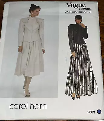 Vogue American Designer Pattern 2883 Carol Horn Capelet Jacket Skirt 12 UNCUT • $10.99