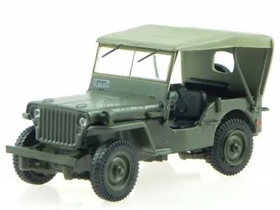 Willys Jeep Matt Green Mit Verdeck Diecast Modelcar In Showcase 1:43 • $31.90