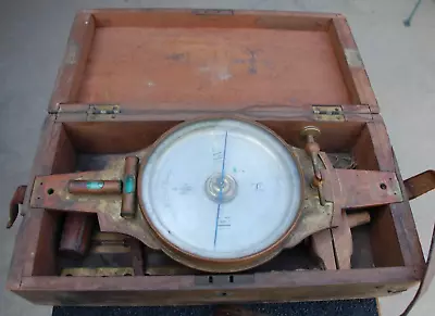 RARE VINTAGE ANTIQUE UNRESTORED W. & L.E. GURLEY SURVEYOR'S COMPASS W/BOX • $125.95