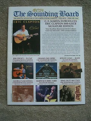 MARTIN & CO. SOUNDING BOARD Vol 8 February 2000 Guitar Nazareth PA Eric Clapton • $7.99