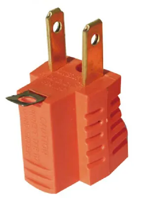 Electrical Power Wall Plug GROUNDING ADAPTER 3 Prong Socket 2 Prong Plug Orange • $6.69
