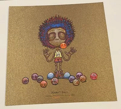 Marq Spusta Murby's Balls Gold Denim Linen 7x7” Signed Mini Print UV • $38