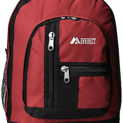 Everest Double Main Compartment Backpack - Burgundy/Black • $22.95