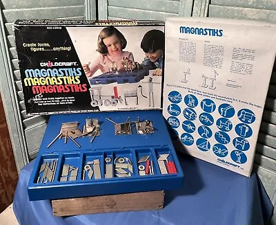 Vintage Childcraft Magnastiks Magnet Construction Game Build Create Learn 1979 • $16
