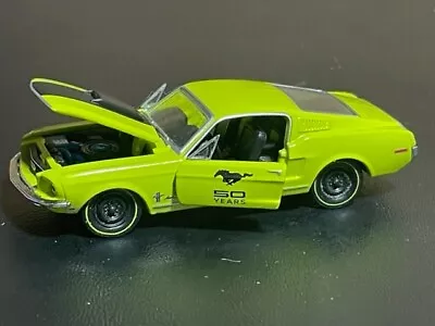 M2 1968 Ford Mustang Cobra Jet 50 Years Lime Green Doors & Hood Open 1/64 • $6.75