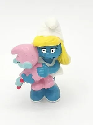 Peyo Schleich Smurfette With Baby Rare Vintage Smurf PVC Toy Figure 20192 • $11.63