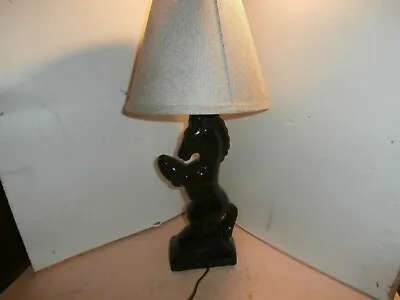 Vintage Mid Century Lamp Horse Statue W/shade  20  Desk Lamp • $24.99