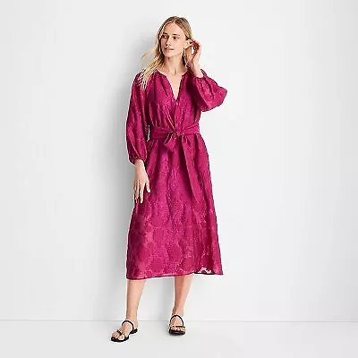 Women's Puff Sleeve Belted Midi Dress - Future Collective With Jenny K. Lopez • $15.99