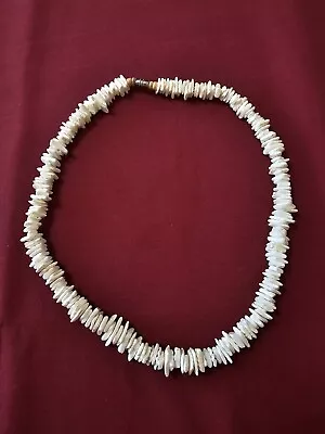 White Puka Shell Necklace Choker Unisex Women Men Hawaiian Surfer Beach 18 Inch • $16.99