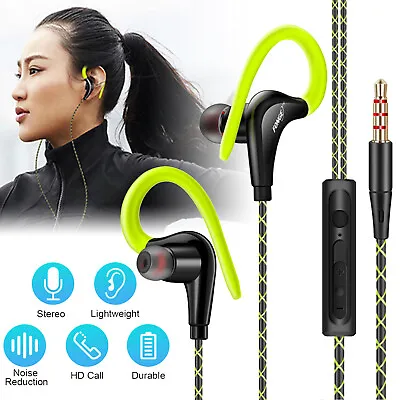 Sport Running Headphone In-Ear Wired Earphone Earbuds Over Ear Hook W/MIC C3F8 • $7.50