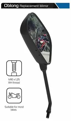 KAWASAKI ZZR1400 Oxford Oblong Motorcycle Rearview Mirror Glass Left Side 10mm • £14.99