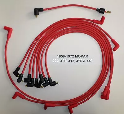 MOPAR 383 400 413 426 440 BIG BLOCK 1959-1972 RED Spark Plug Wires POINTS USA • $55.79