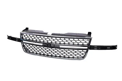 New Front Chrome Grille Gray Honeycomb Insert For Chevy Silverado 03-06 Pickup • $137.91