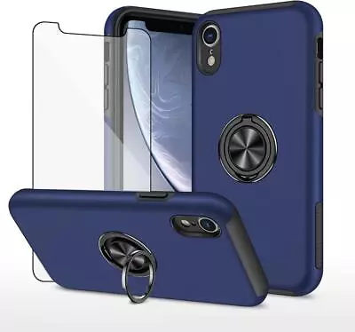 IPhone XR 6.1 Slim Magnetic Case And Tempered Glass Screen Protector - Blue • $48.95