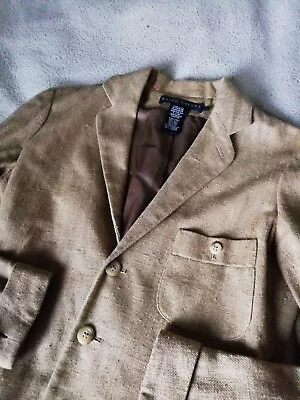 Ralph Lauren Silk And Linen Jacket/blazer Size 4 Made In USA • £39.99