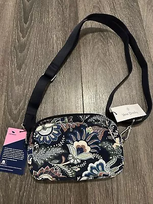 Vera Bradley Java Navy Camo Convertible Pouch Crossbody Bag Recycled Cotton • $45