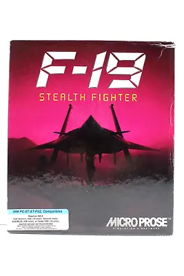 F-19 Stealth Fighter; IBM PC 5 1/4 Disks - MicroProse 1988 • $39.99