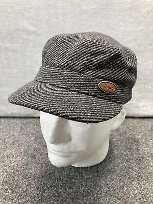 Kangol Grey Black Stripe Wool Knit Marled Army Cap UK • $29.99