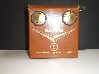  Early Vintage Knight Transistor Pocket Radio In Leather Case W/Earpiece • $14.49