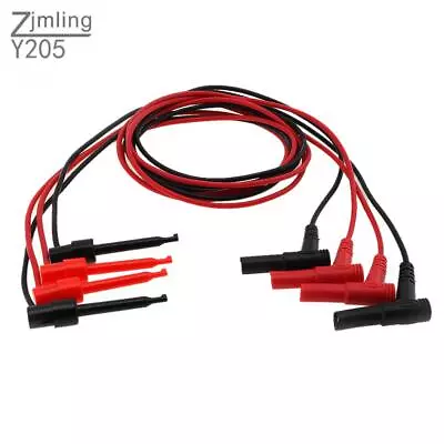 4pcs Safety Multimeter Test Leads Cable Banana Plug Toggle Test Hook Clip Probe • $10.48