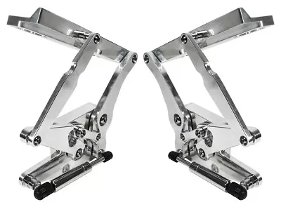 New 69-70 Mustang Polished Solid Frame Hood Hinges & Gas Springs For Steel Hoods • $649.99