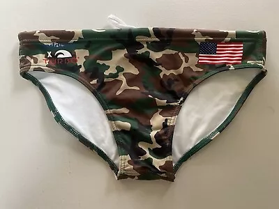 Turbo Mens Camo US Flag Water Polo Briefs Size 32 • $30