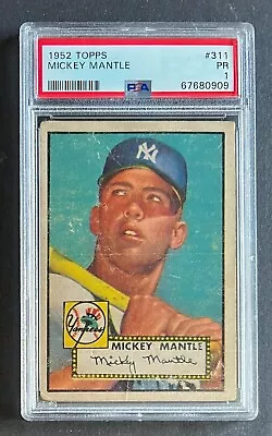 1952 Topps MICKEY MANTLE Rookie #311 - PSA 1 - YANKEES • $36999.99