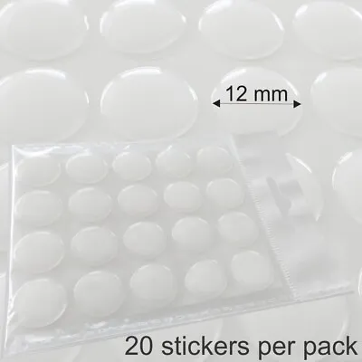 12mm 1/2  Clear Transparent Round Epoxy Domes Gel Resin Stickers Craft 20-1000 • $58.13