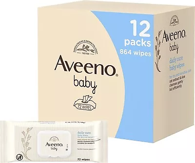 Aveeno Baby Daily Care Wipes - Sensitive Skin - Pack Of 12 • £26.99