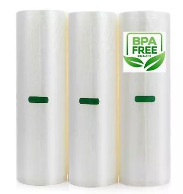 $15.90 • Buy 3 Roll Pack Vacuum Sealer Vac Bags 11  X 16' Rolls For Food Saver Seal A Meal
