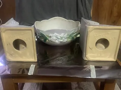 Roseville Pottery Bowl And Book Ends • $150