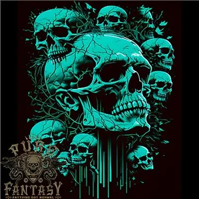 Skull Time Gothic Heavy Metal Rock Music Biker Mens Cotton T-Shirt Tee Top • £10.99